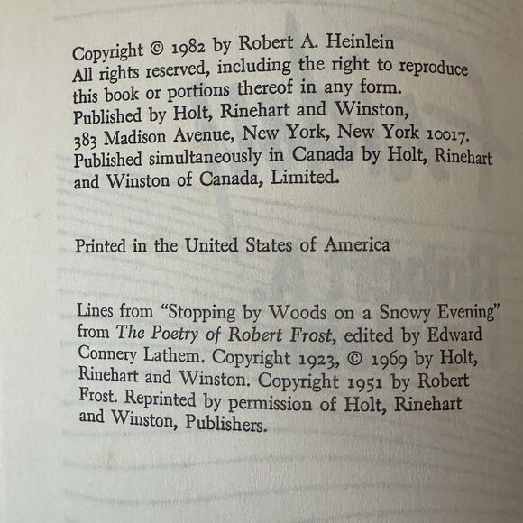 Friday, Robert Heinlein 1982 First Edit Hardback Book Club Science Fiction VTG - Picture 3 of 11